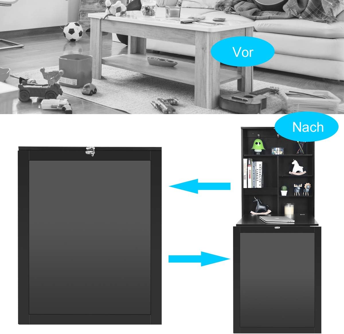 Costway COSTWAY Wandtisch klappbar, Wandklapptisch