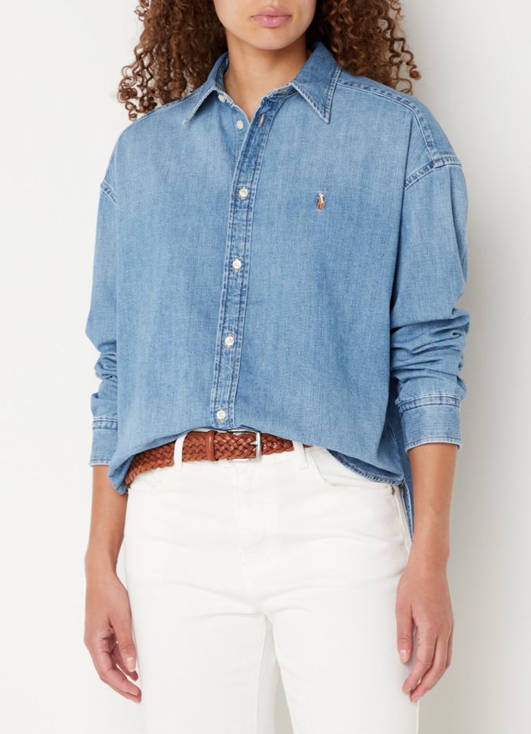Ralph Lauren denim blouse with logo embroidery