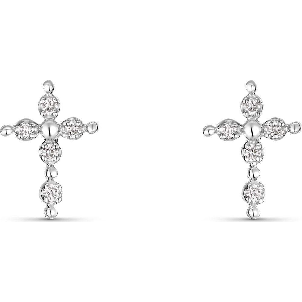 Valeria Boucles d'oreilles à fermoir à poussette 375 Or blanc Boucles d'oreilles
