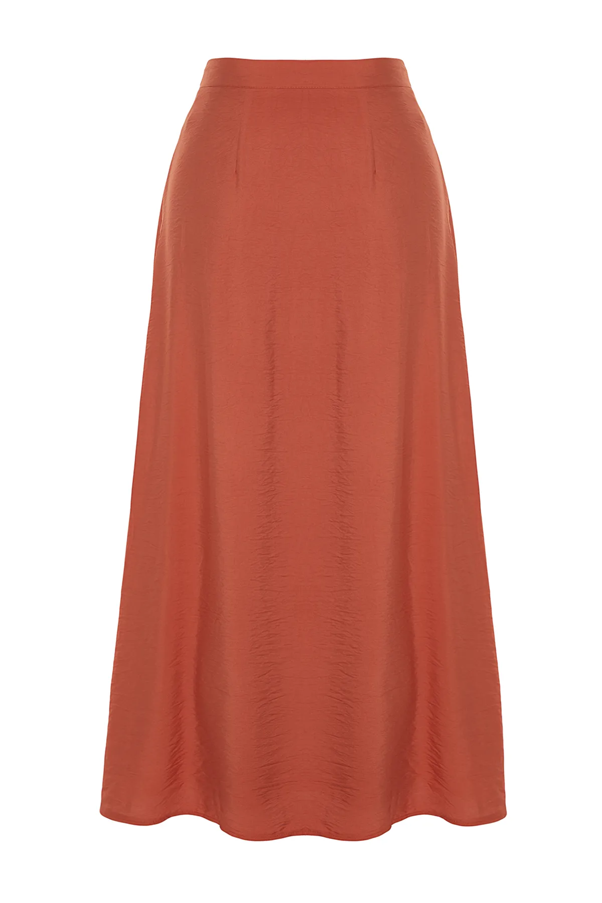 Trendyol Modest  Zimtfarbener, gewebter Leinen-Look-Rock mit normaler Taille TCTSS21ET0539