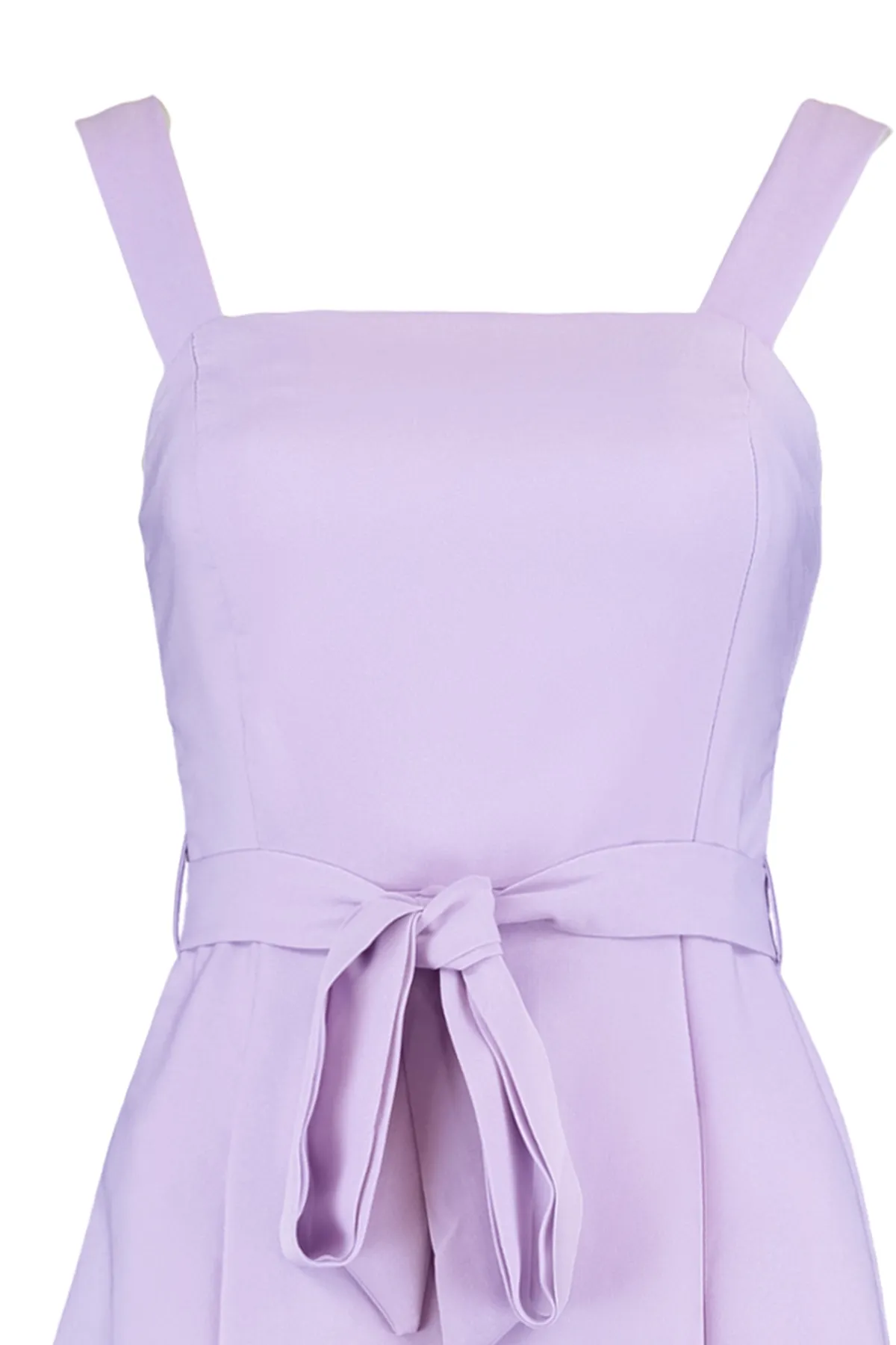 Trendyol Collection  Lilafarbenes, gewebtes Minikleid mit Schlitz und Gürtel TWOSS20EL0977