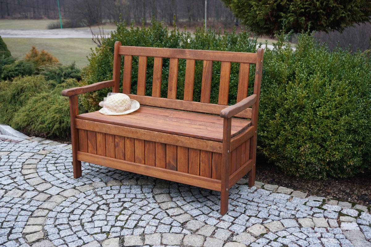 dobar Massive Truhenbank mit Stauraum für den Garten