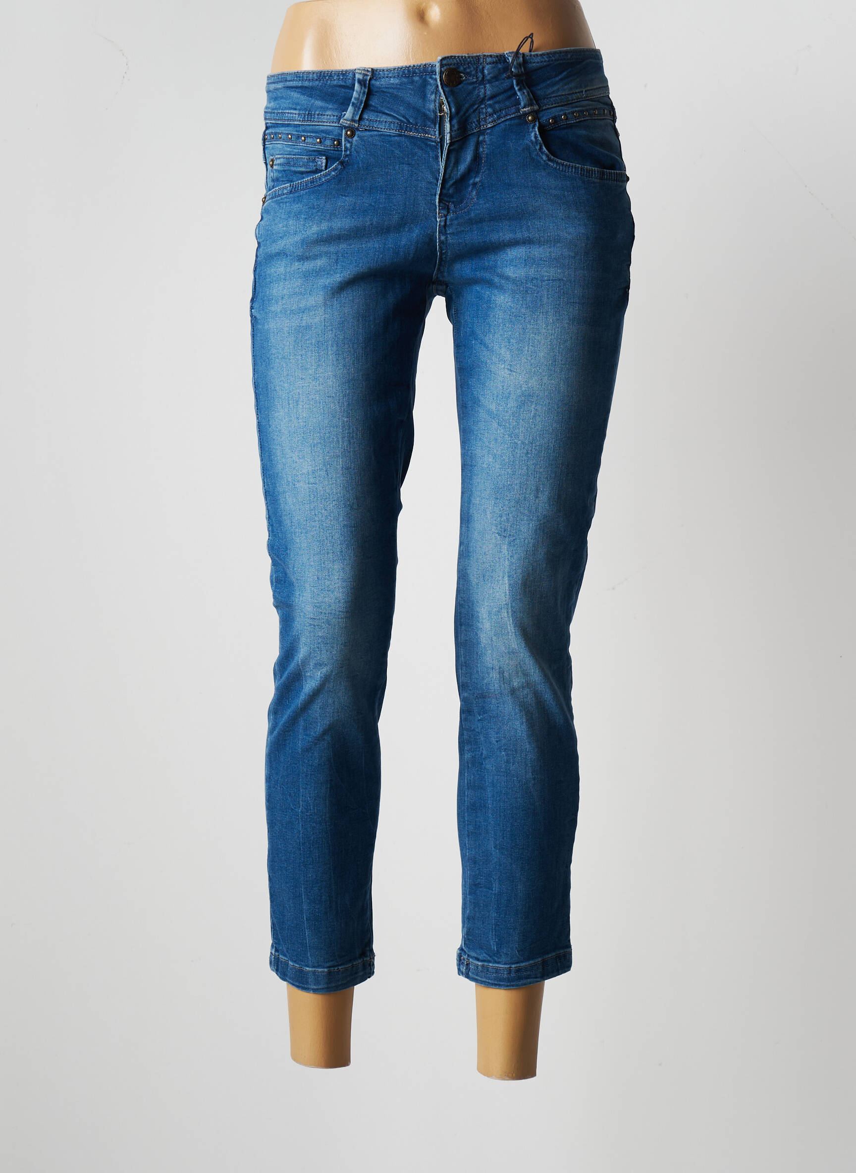 Freeman T Porter Jeans Coupe Slim Femme couleur bleu