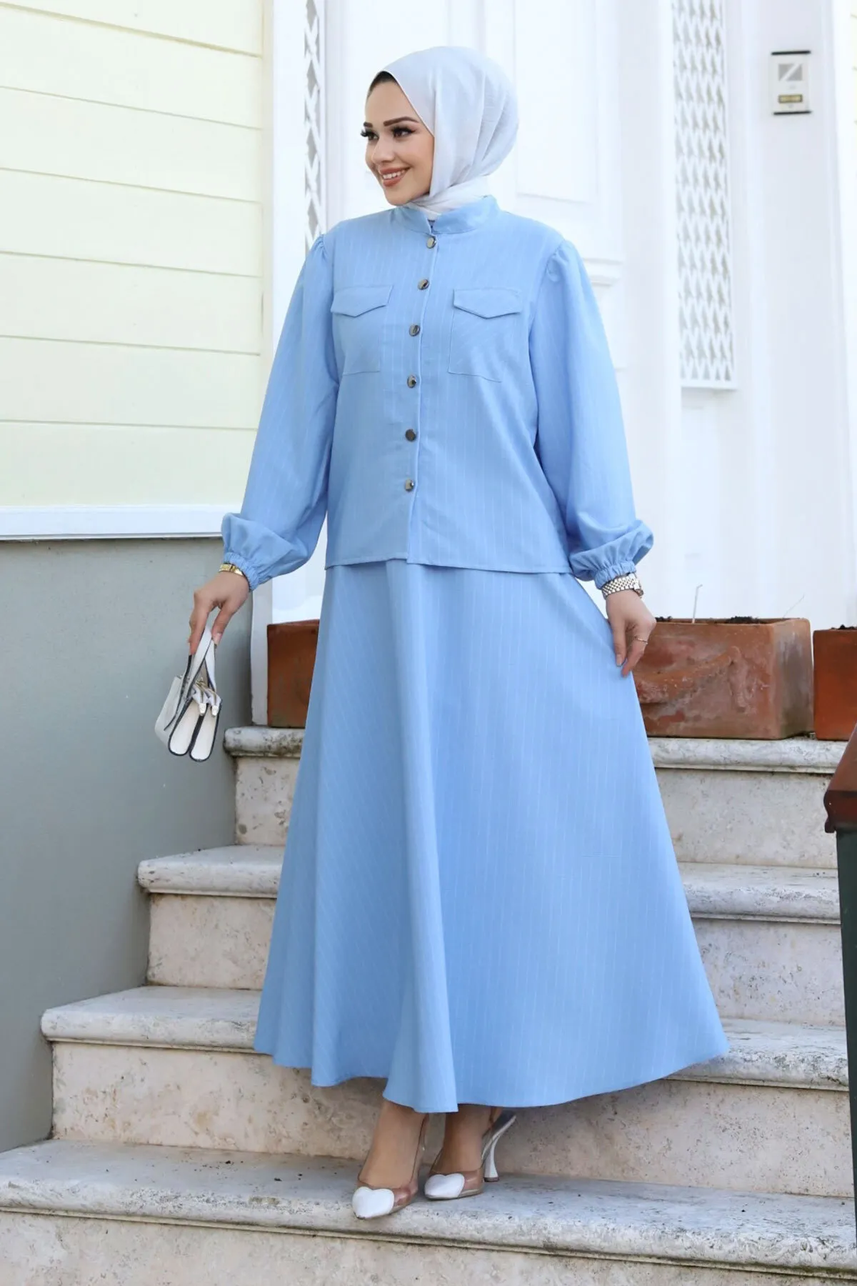 Tesettür Dünyası  Zweiteiler - Blau - Regular Fit