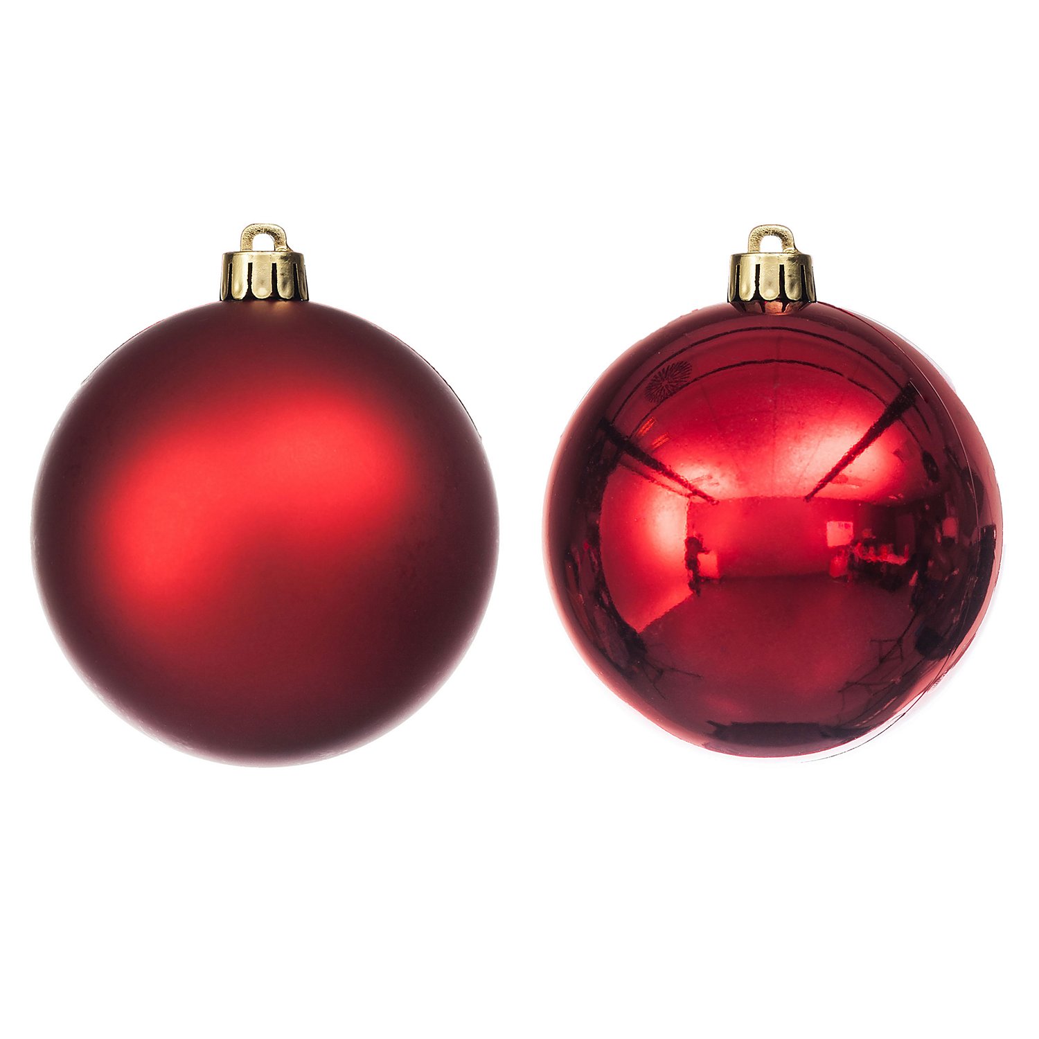 Weihnachtskugeln aus Kunststoff, rot, 10 cm Ø, 4 Stück