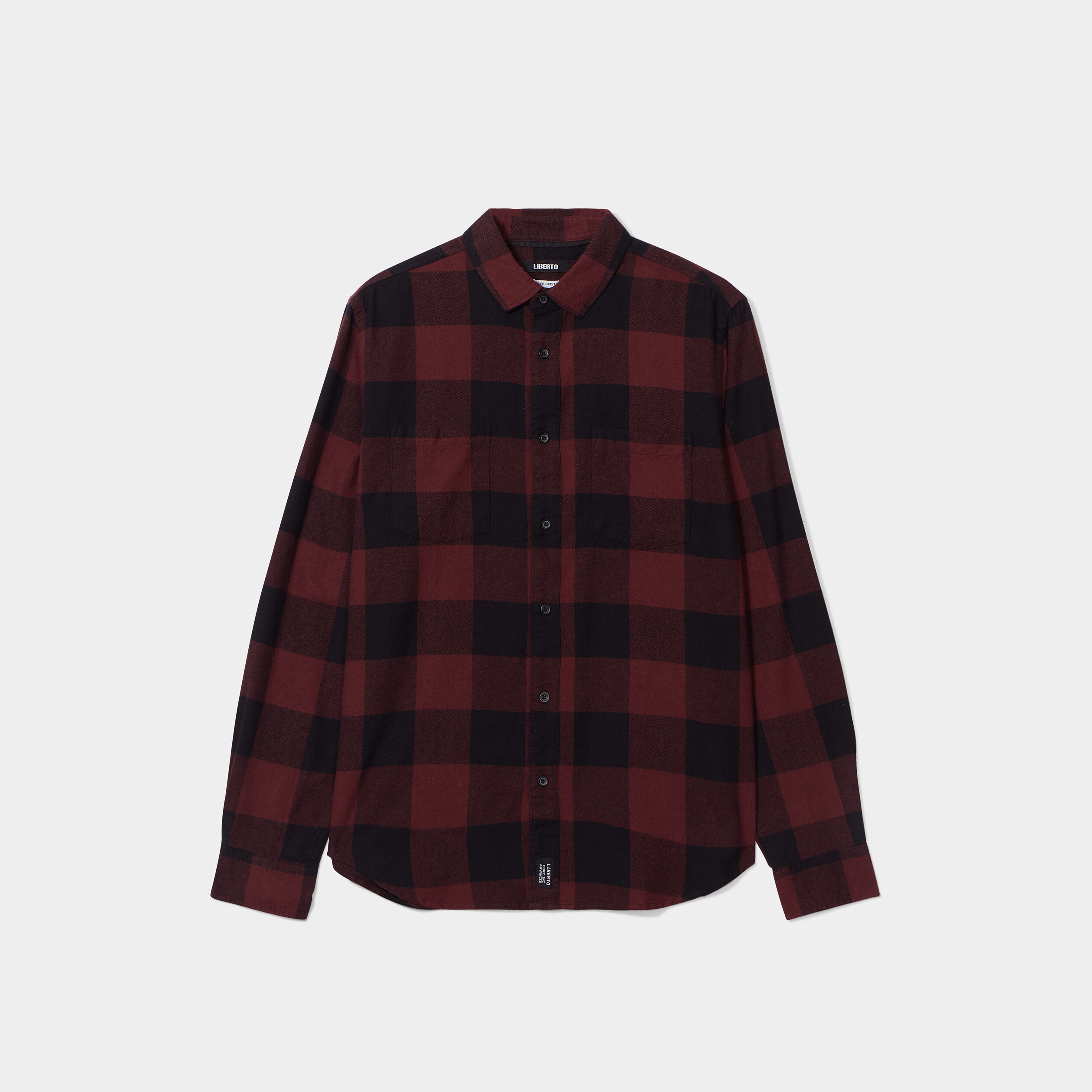 Chemise droite manches longues bordeaux homme | La Halle