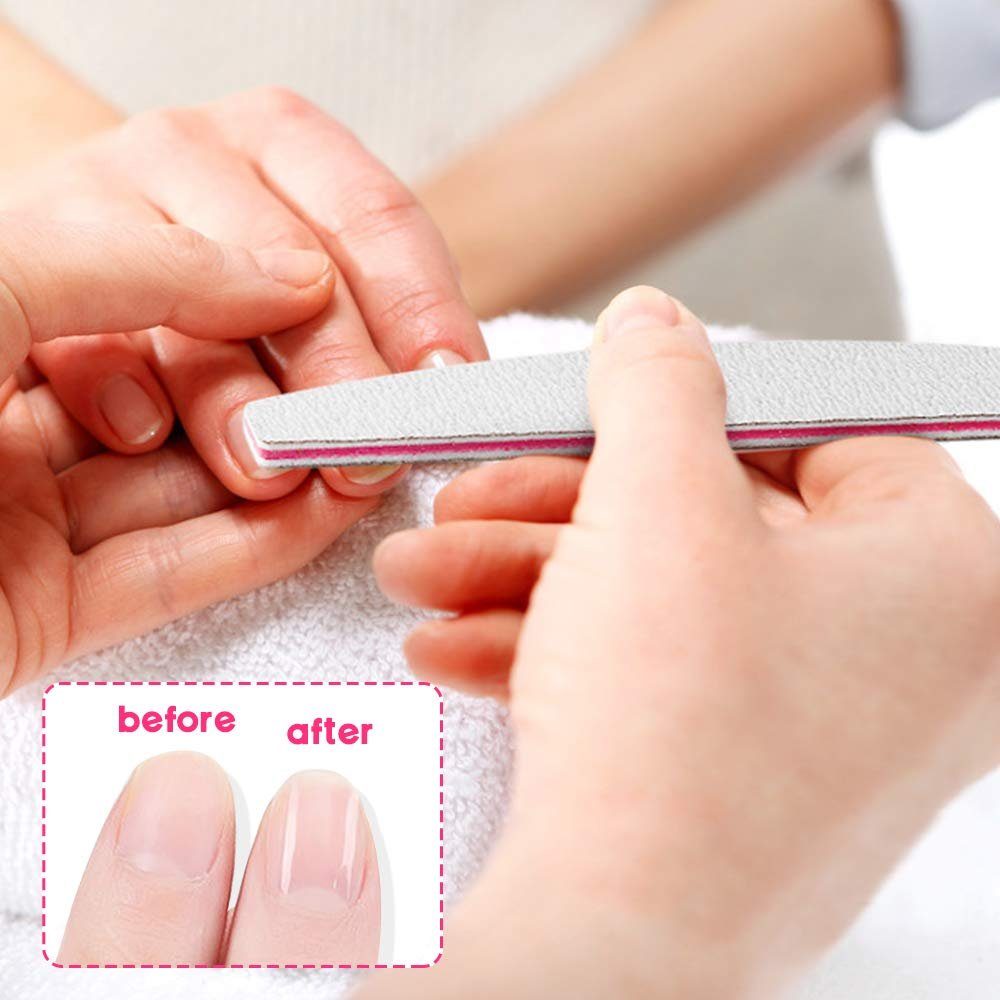 Directin Sandblatt-Nagelfeile 50 Stück Nagelfeilen 100/180 Feilen Nägel Doppelseitige Feilen, Set, für Professionel Nagelkunst, Polnischen Maniküre Nagelkunst, Polierte Nagelfeile Doppelseitige Maniküre Nagelfeile