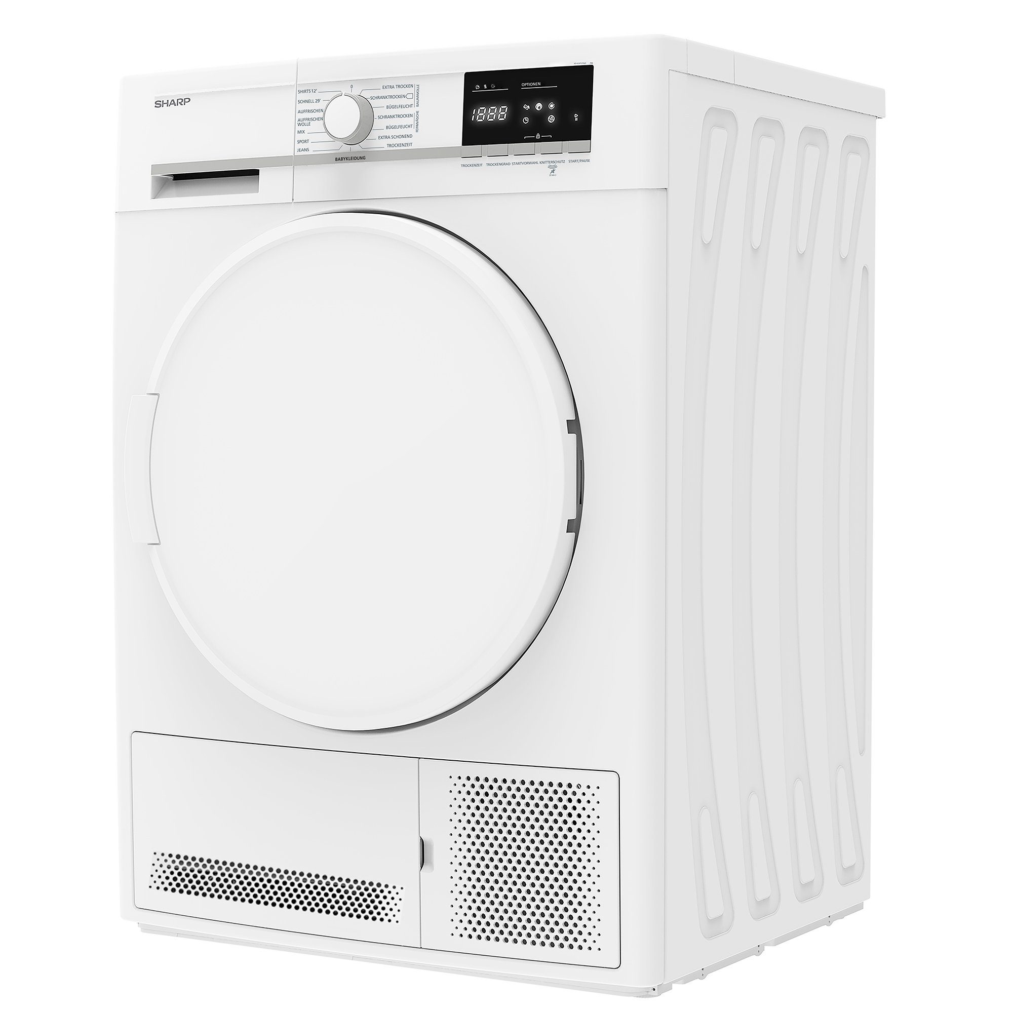 Sharp Kondenstrockner KD-GCB7S7PW9-DE KD-GCB7S7PW9-DE, 7 kg, Arbeitsplatte (abnehmbar)
