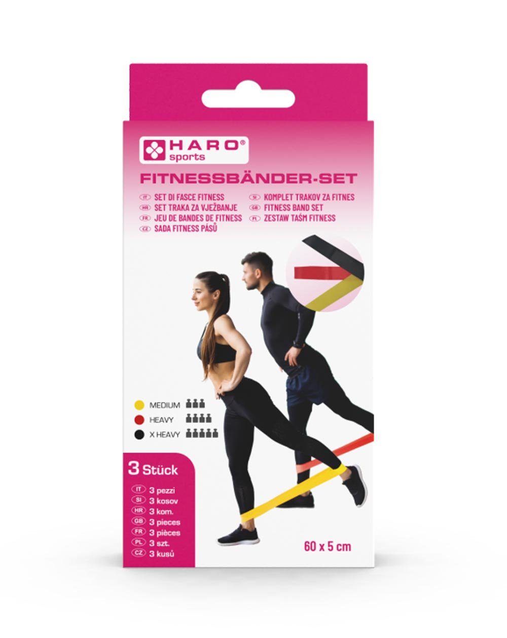 HARO-MC Gymnastikband Fitnessbänder Set, Widerstandsbänder