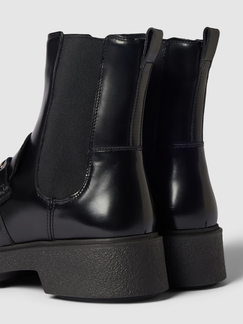 Chelsea Boots aus echtem Leder in schwarz