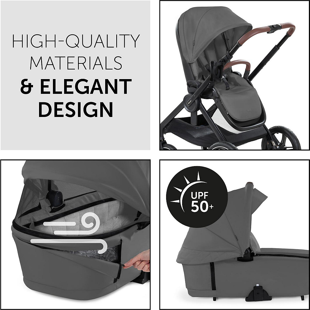 Kombikinderwagen Walk N Care Air Set, dark grey