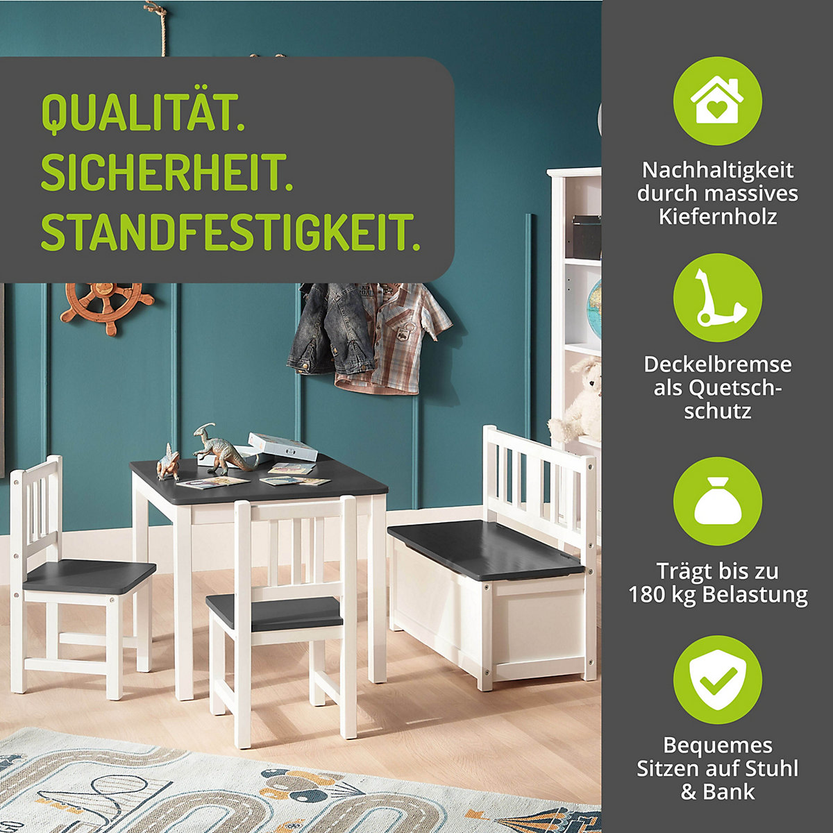 Kindersitzgruppe Anna Grau/Weiß