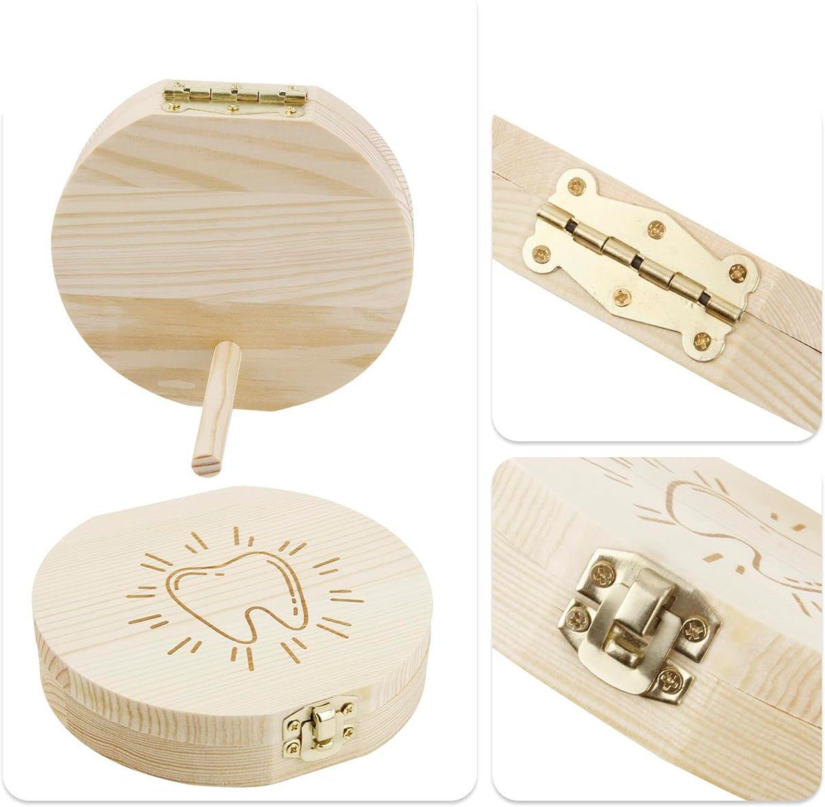 CTGtree Zahndose Milchzahndose aus Holz Zahnschachtel Geschenk für Kinder