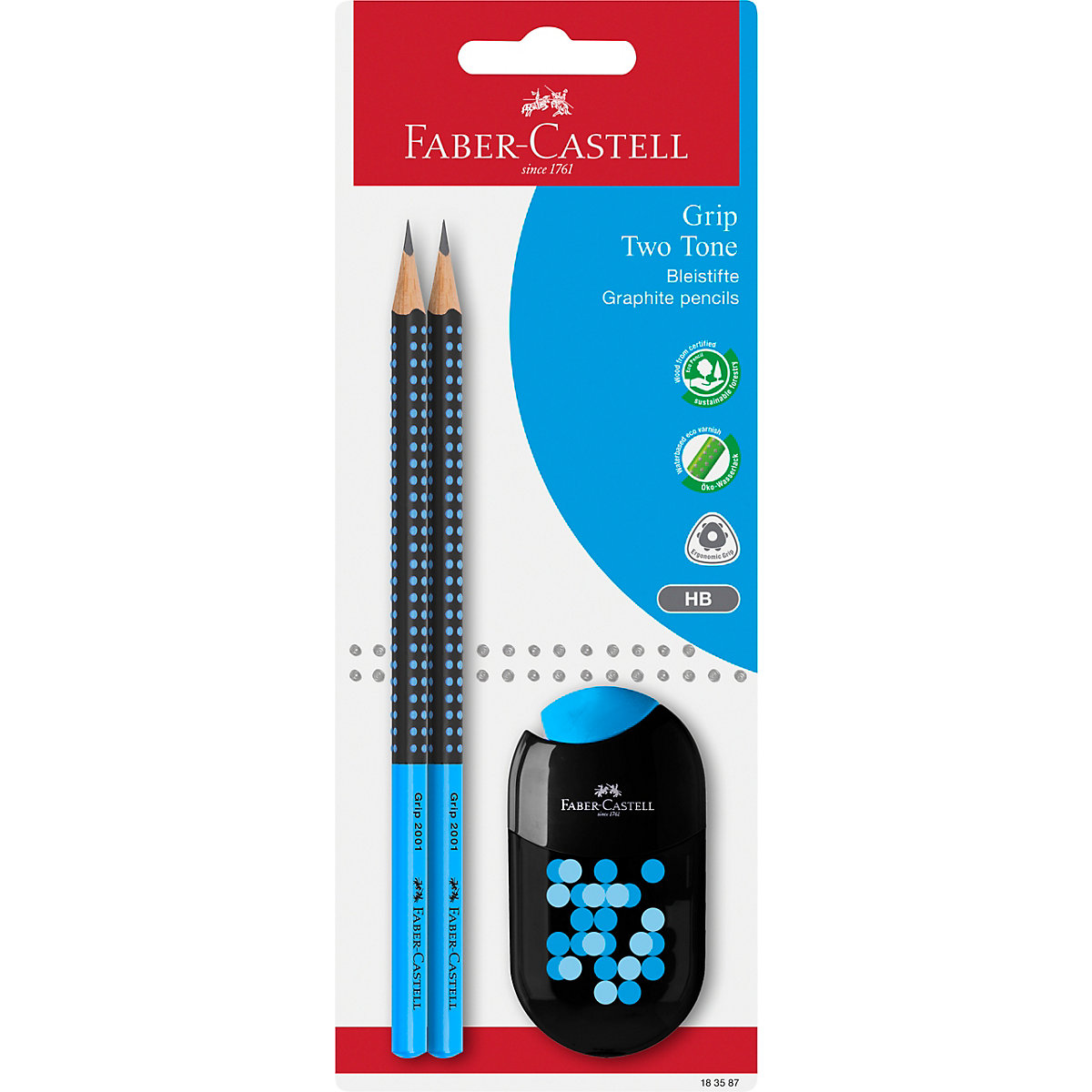 BleistiftsetGRIP Two Tone, 3-tlg., inkl. Anspitzer, farblich sortiert