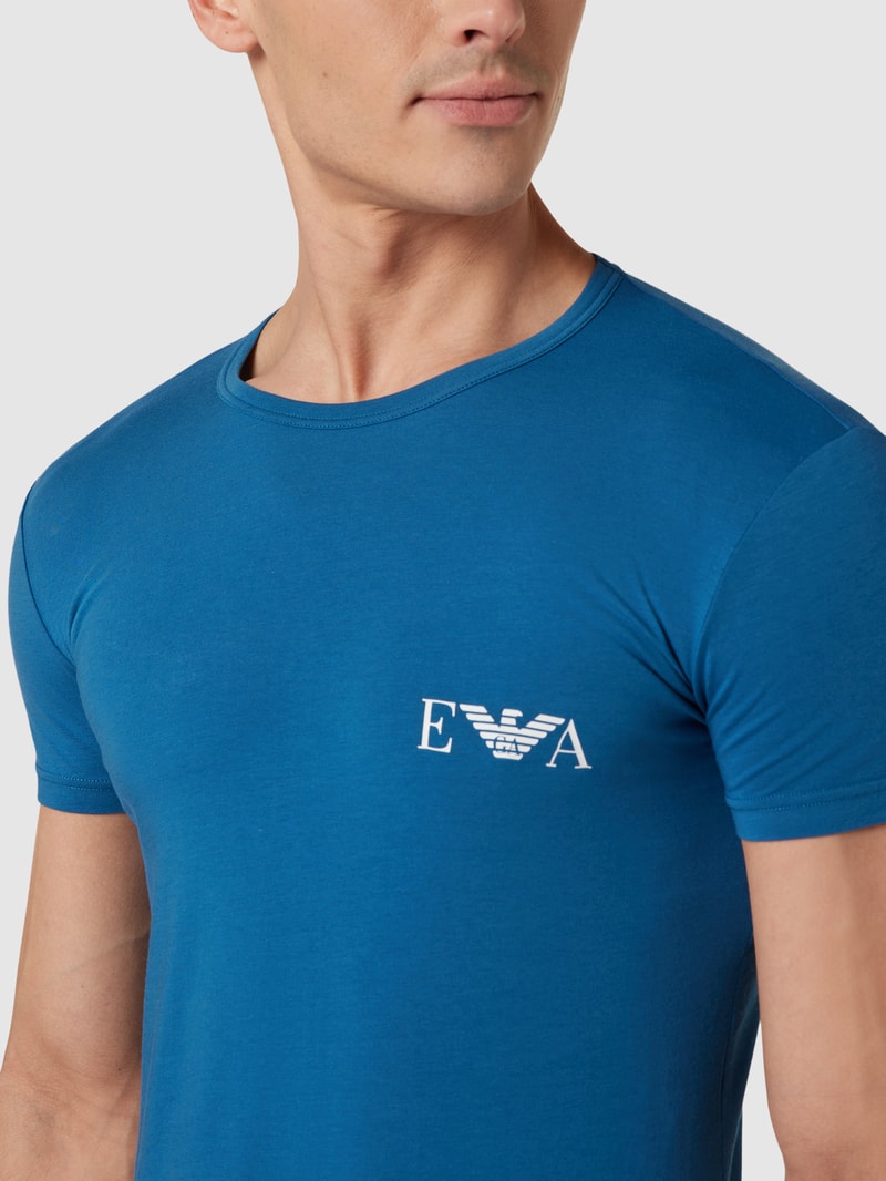 T-Shirt mit Label-Print im 2er-Pack in blau