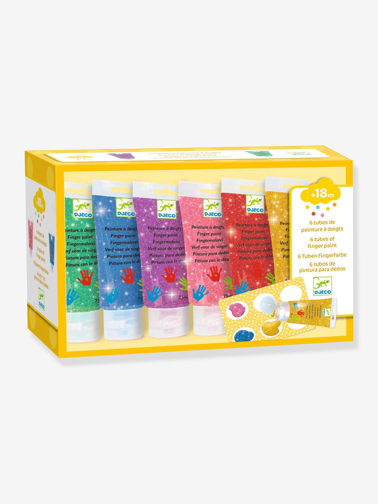 6 Tubes de Peinture à doigts paillettes