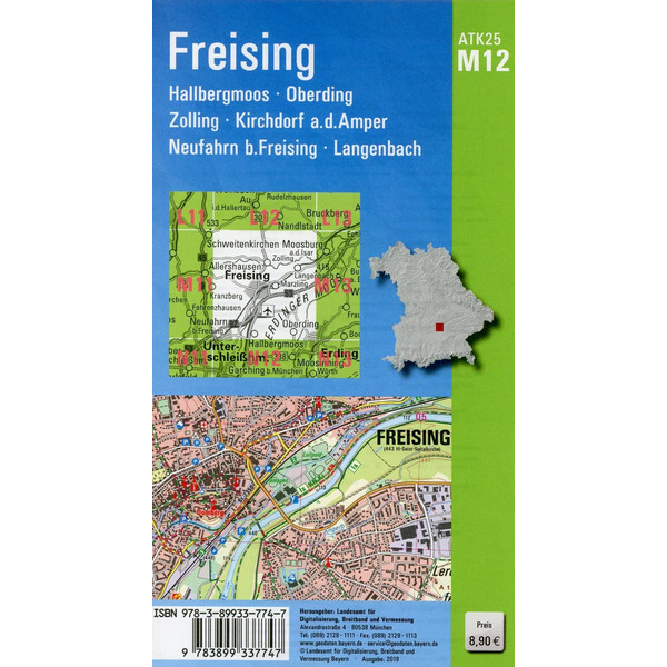 FREISING 1 : 25 000 - Wanderkarte