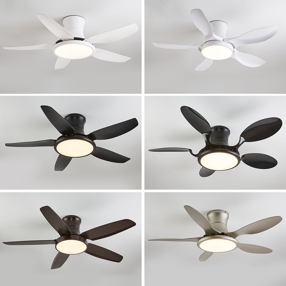 Euroton Deckenventilator Deckenventilator LED Beleuchtung 6 Geschwindigkeiten timer 2 Stunden