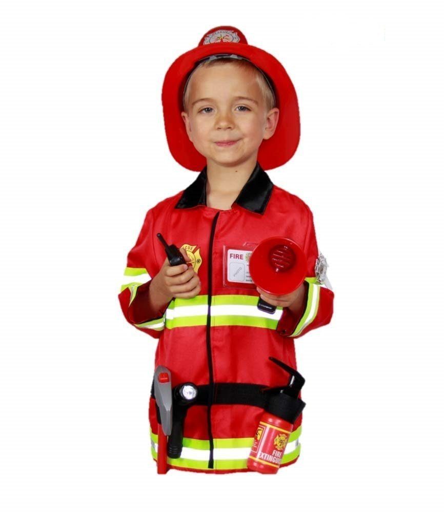 Matissa & Dad Kostüm Kinder Feuerwehr Kostüm und Zubehör für Jungs und Mädchen, Rollenspiele für Kinder