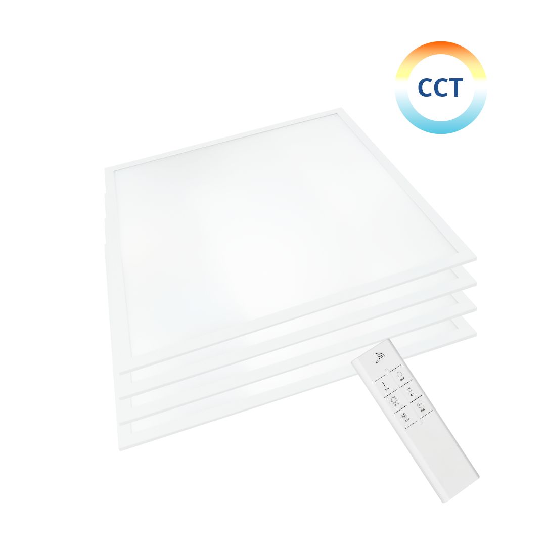 ENOVALITE 5er Pack LED CCT Panel mit Fernbedienung, dimmbar, 30x30 cm