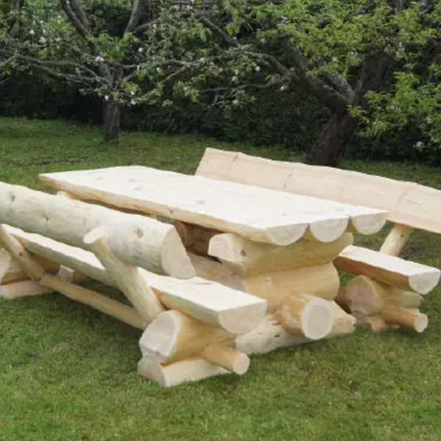 PureHaven Bierzeltgarnitur Luxus-Holzgarnitur Norwegen 195x82x80 cm