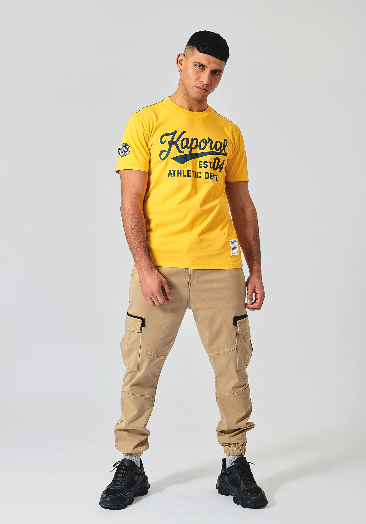 BAREL  T-shirt jaune homme 100% coton
