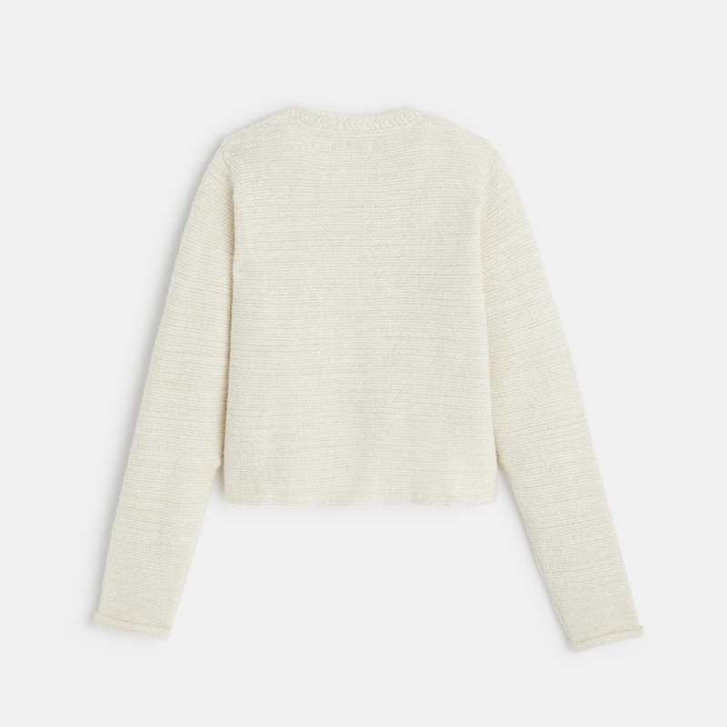 Gilet en maille blanc fille Lili Gaufrette