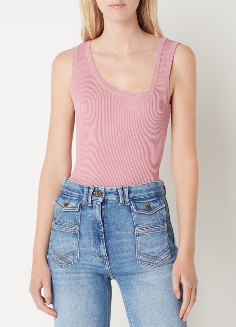 Fifth House Jane ribgebreide tanktop met ruožas