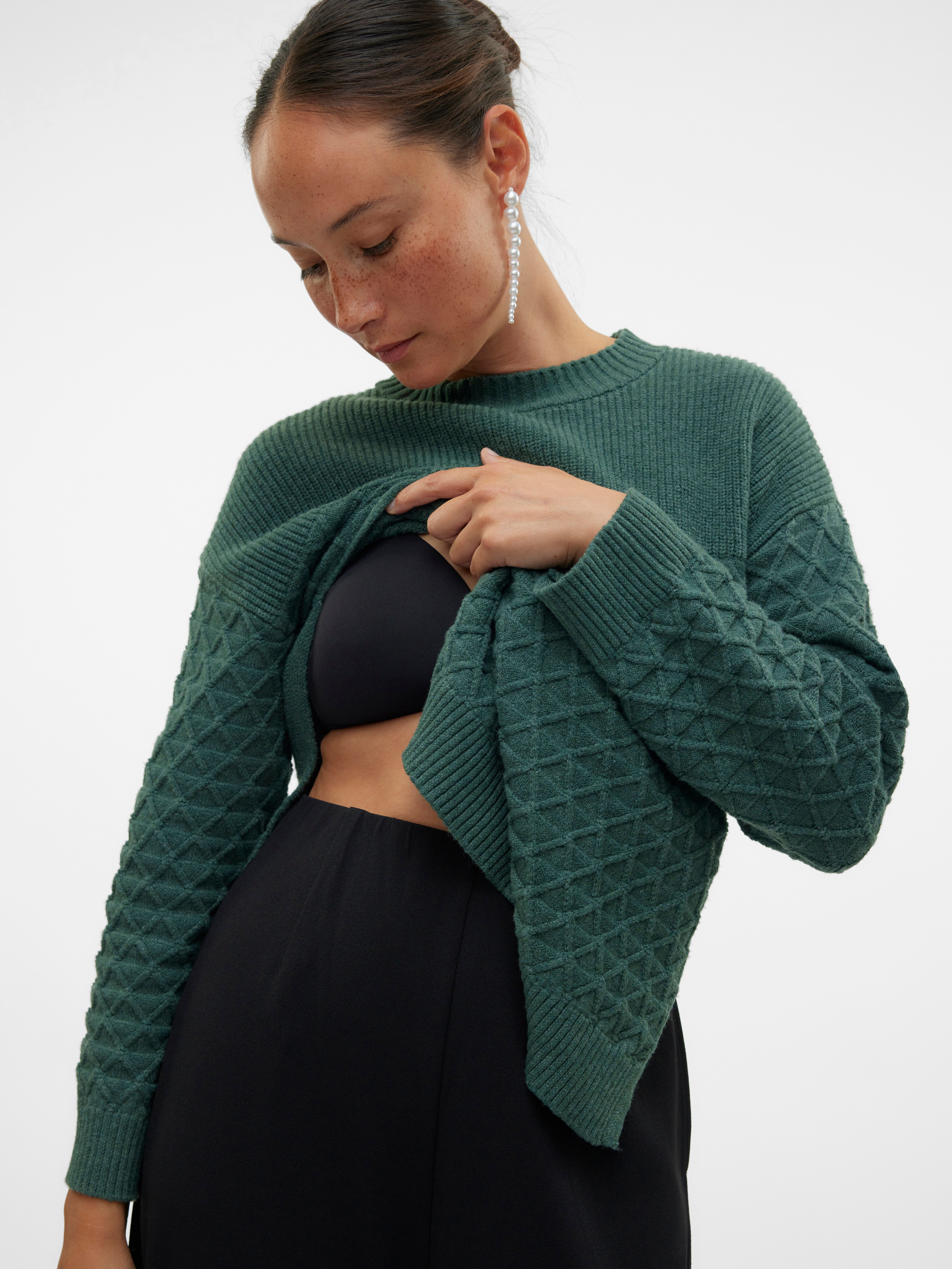 Normal geschnitten Rundhals Pullover