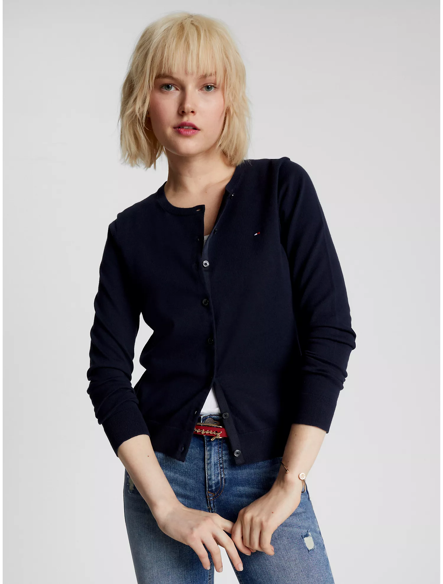 Solid Button-Up Cardigan
