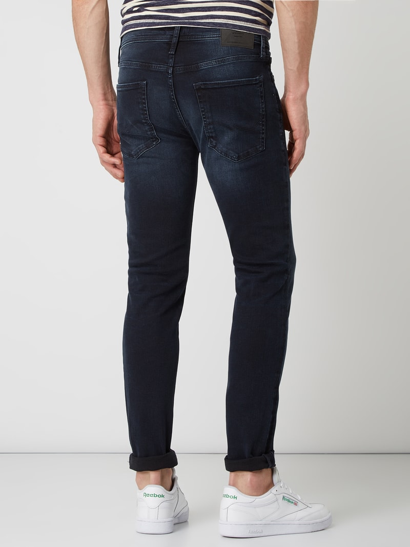 Skinny Fit Jeans mit Stretch-Anteil Modell 'Liam' in dunkelblau