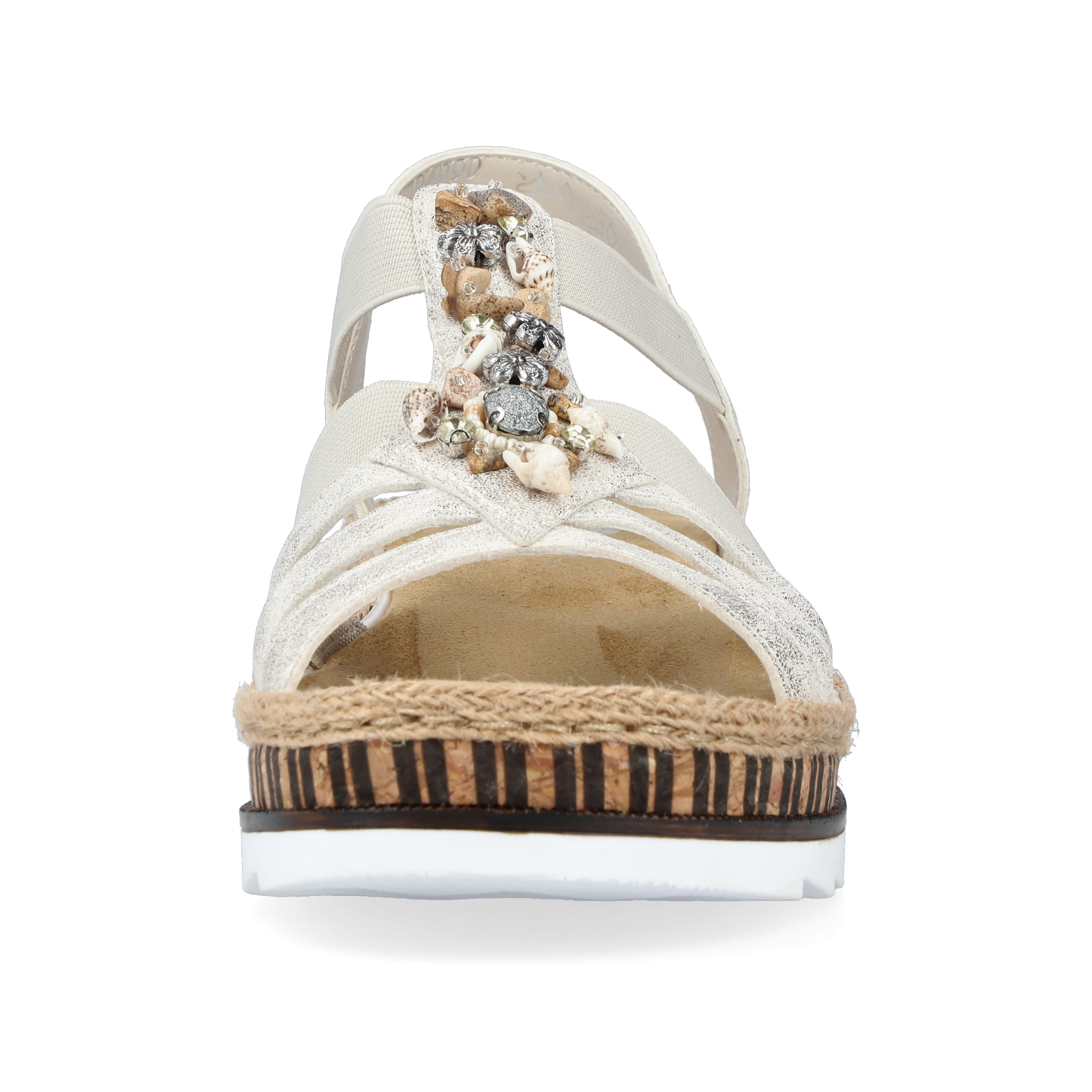 Rieker Damen Keilsandaletten beige-metallic