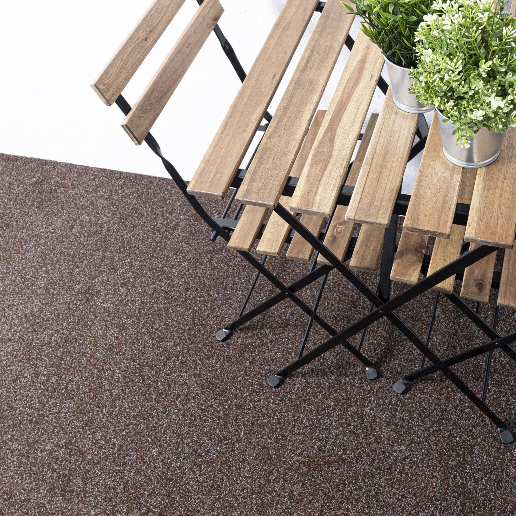 Kunstrasen Kunstrasen mit Noppen, Meterware, Outdoor Braun, Mazovia, 100 x 100 cm, UV-beständig, witterungsbeständig und wetterfest, für Balkone, Terrassen, Camping
