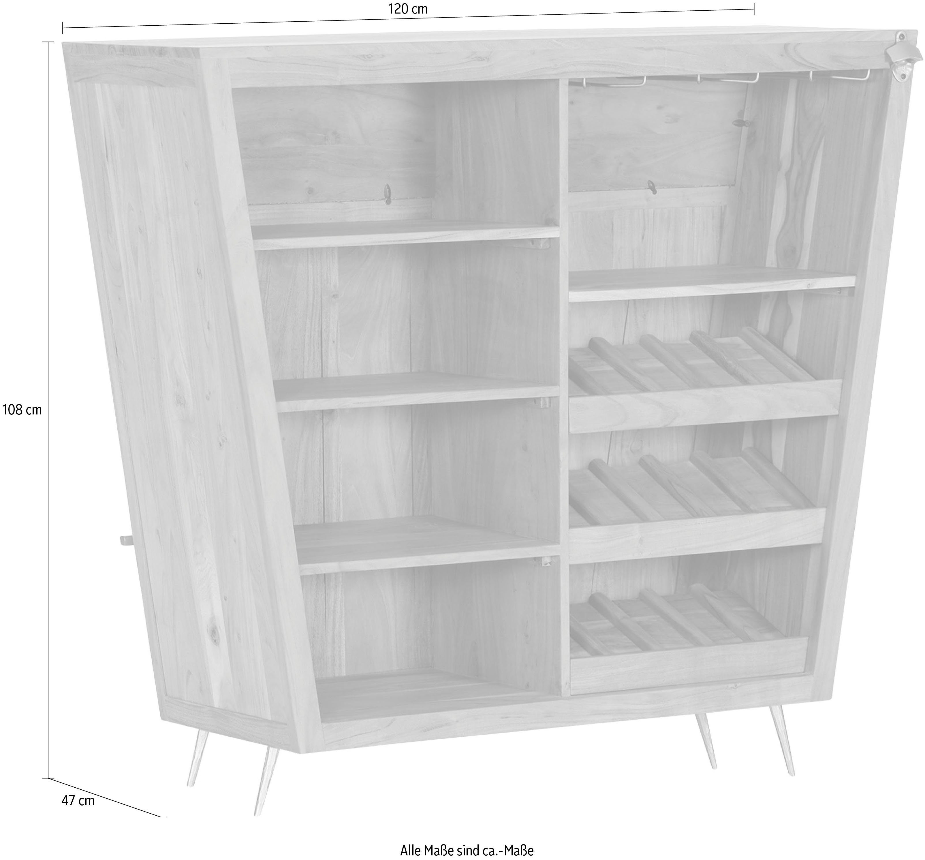 Gutmann Factory Barschrank Bonnie mit Wiener Geflecht Rattan Geflecht in der Front