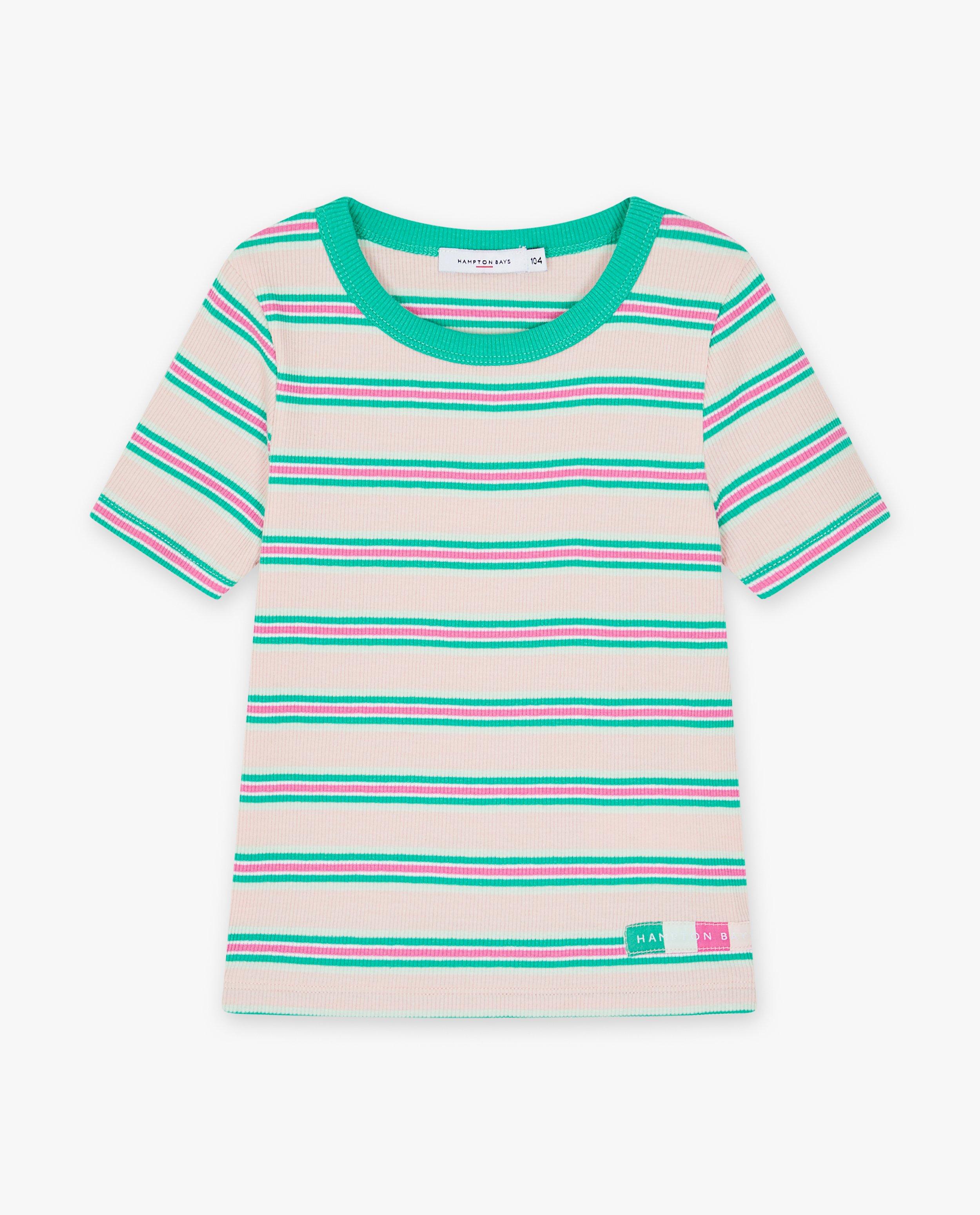 Tricou Hampton Bays roz deschis cu nervuri fine