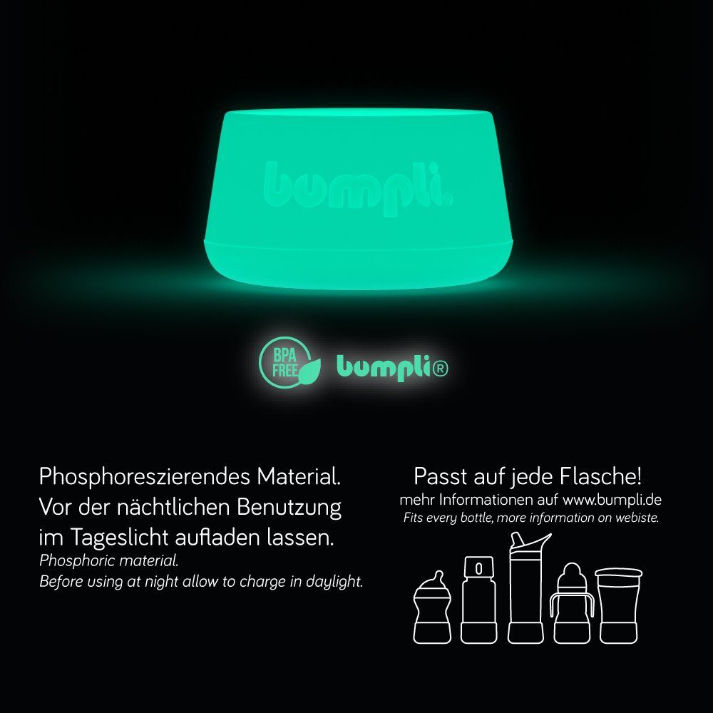 bumpli® Babyflasche Selbstleuchtendes Nachtlicht für Milchflaschen, lädt sich tagsüber automatisch auf, stoßfest