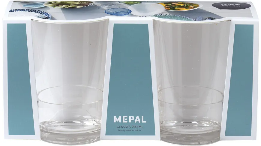 MEPAL Kunststoffglas Flow 200ml 2er Set