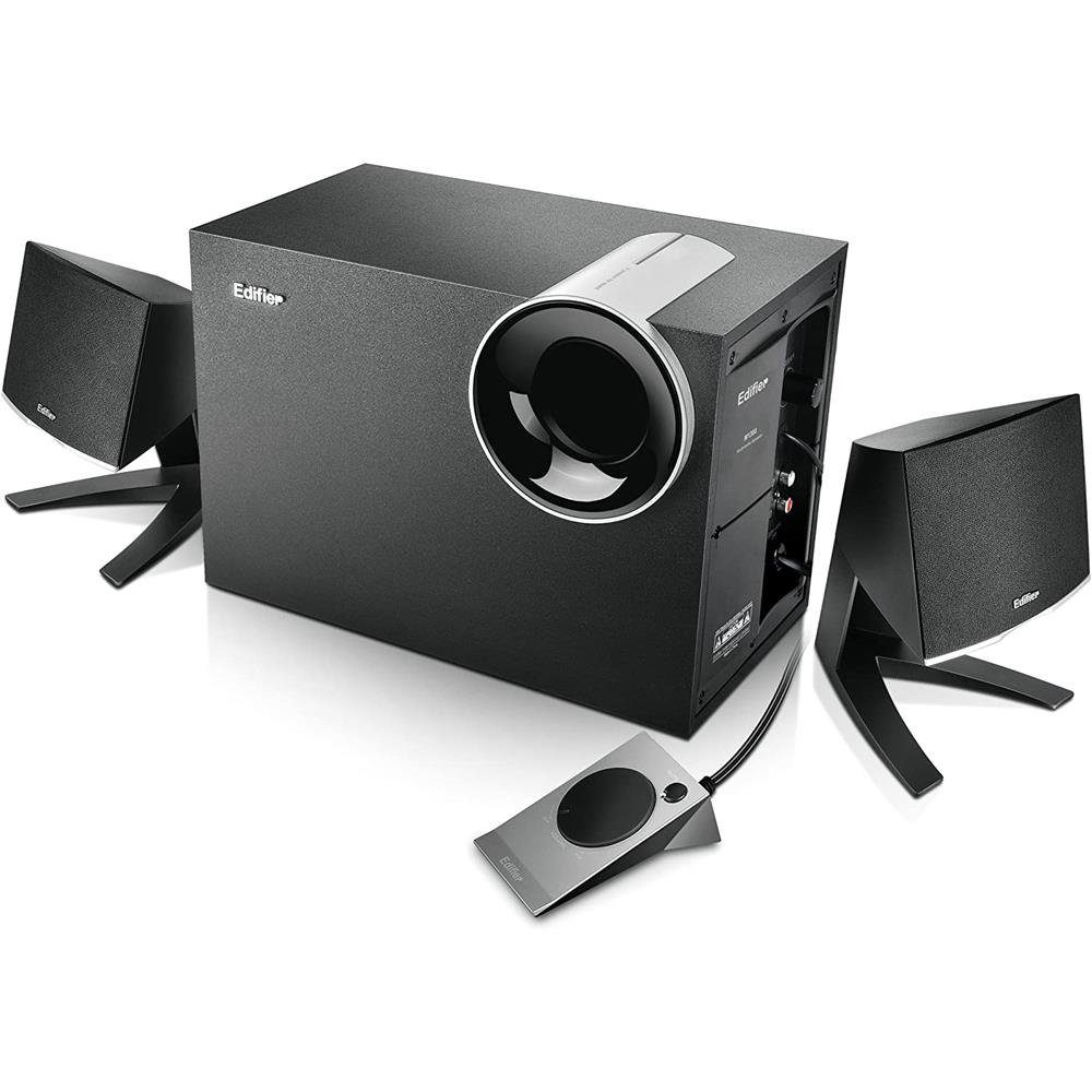 Edifier® M1380 2.1 Lautsprechersystem (28 W, mit Kabelfernbedienung Schwarz)