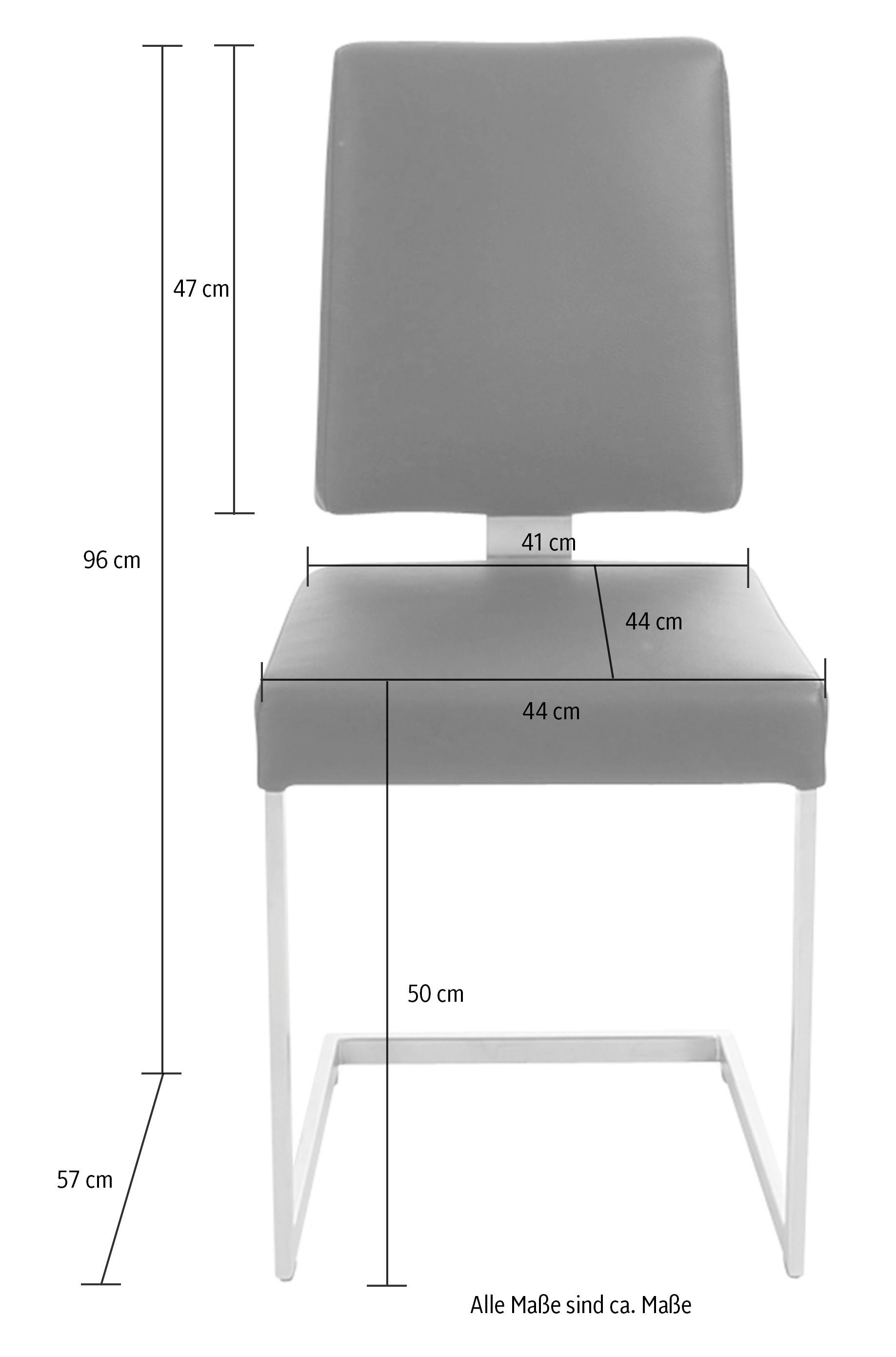 K+W Komfort & Wohnen Freischwinger, stabiles Hochkantgestell, in Leder oder Microfaser