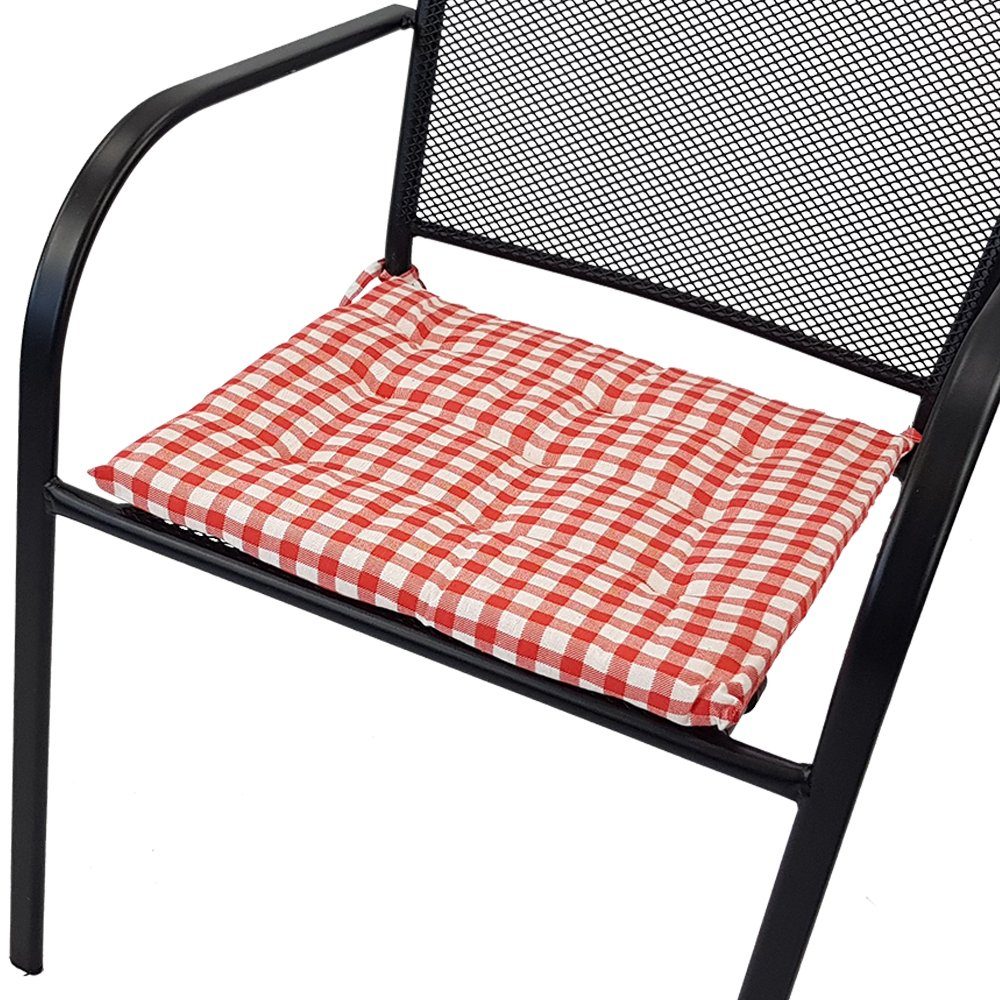 NYVI Stuhlkissen Sitzkissen Nizza 2er Set, Elegante Steppung, robuster Stoff