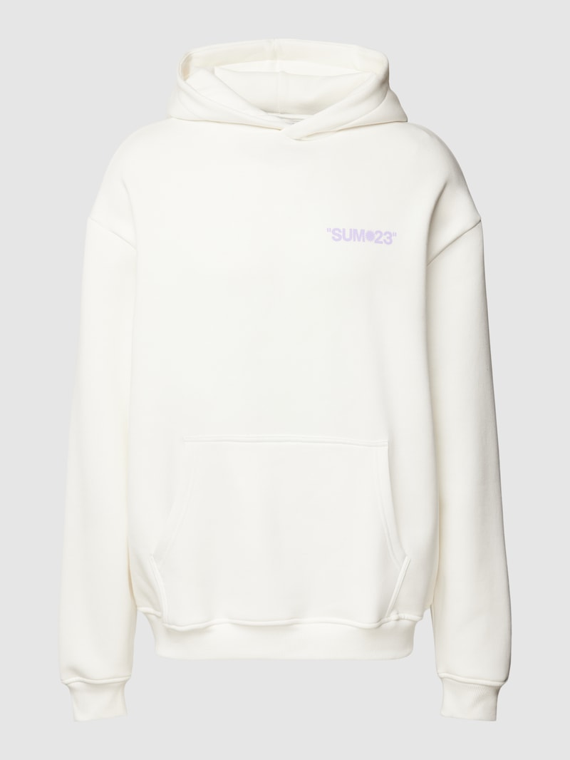 Oversized Hoodie mit überschnittenen Schultern und Känguru-Tasche in offwhite