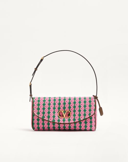 Bolsa de ombro pequena Valentino Garavani Devain em crochê