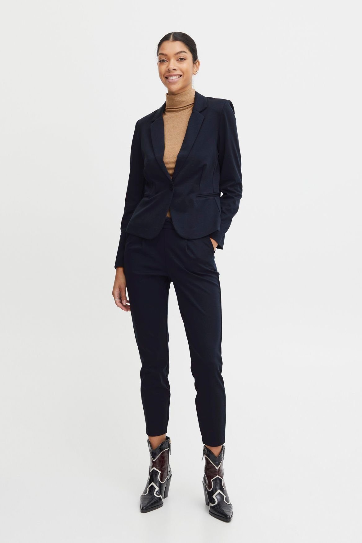 b.young Jackenblazer Dünner Langarm Blazer mit Schulterpolster Business Jacke Rizetta (regular fit) 4980 in Navy