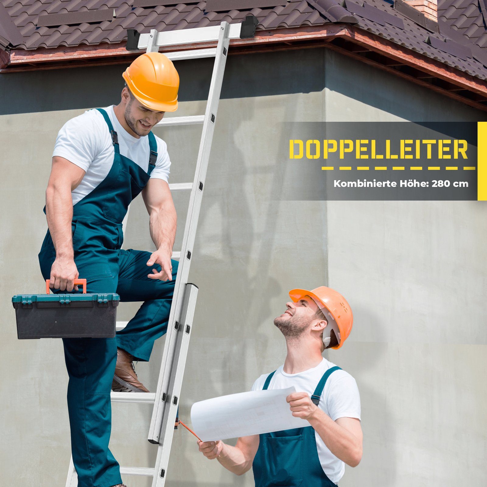 TIMBERTECH Gerüst Baugerüst- 4 in 1 Arbeitshöhe max 280 cm, bis zu 150 kg Belastbar