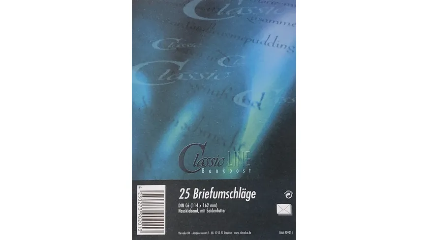 ClassicLINE Briefumschlag Bankpost C6 mit Futter 25 StÃ¼ck