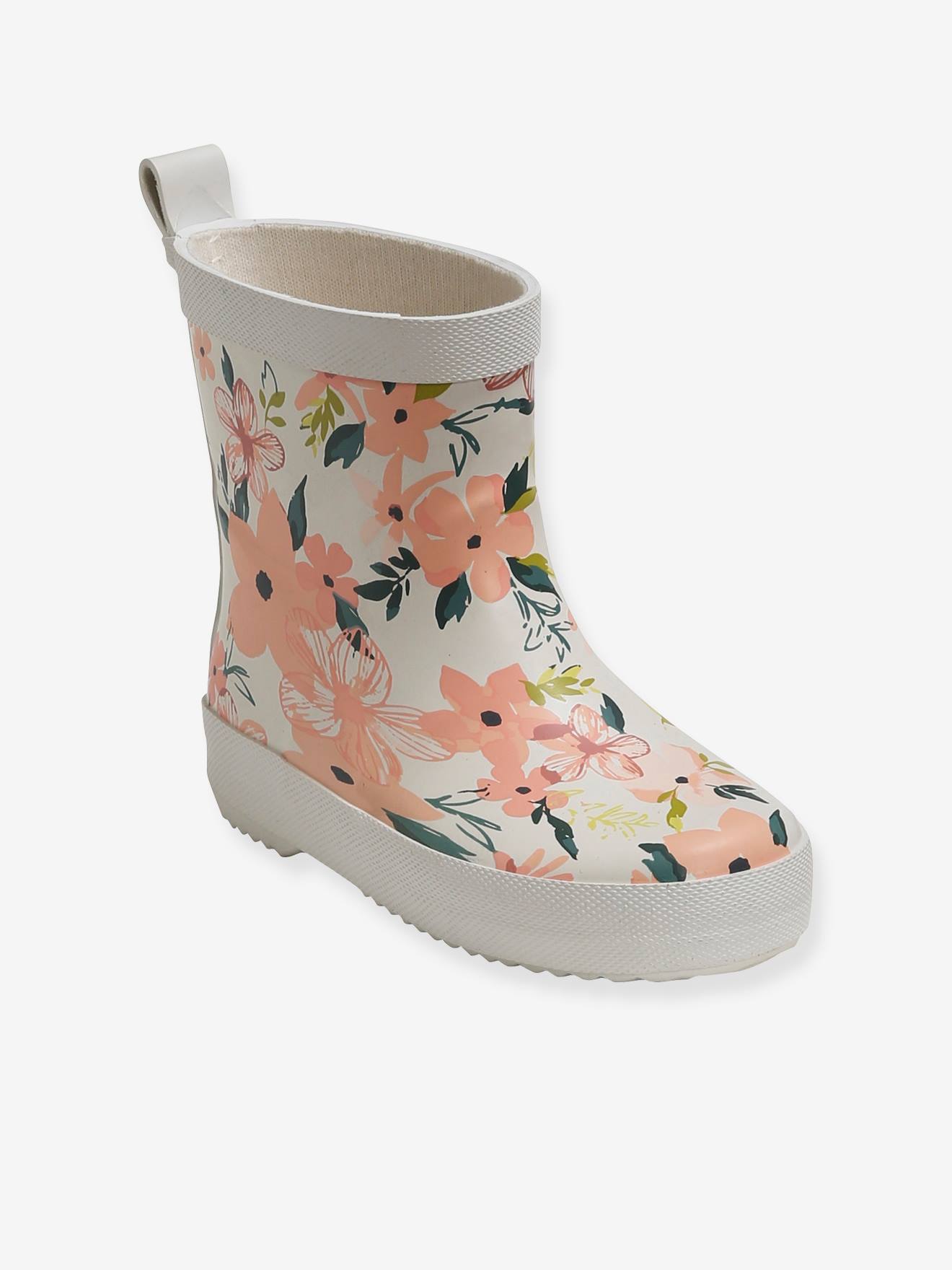 Bottes de pluie fille en caoutchouc rose pale