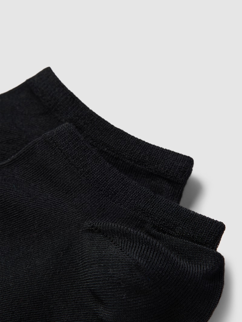 Sneakersocken mit Label-Details im 2er-Pack in schwarz