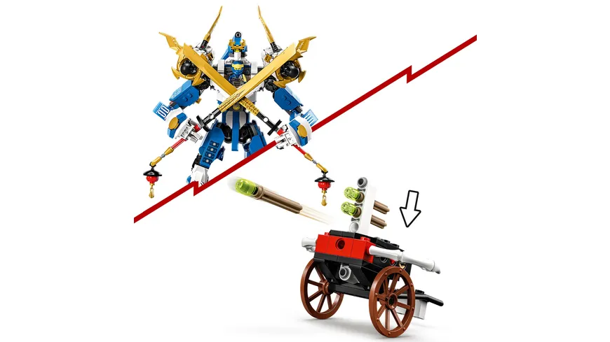 LEGO NINJAGO 71785 Jays Titan-Mech, Ninja Spielzeug für Jungen & Mädchen
