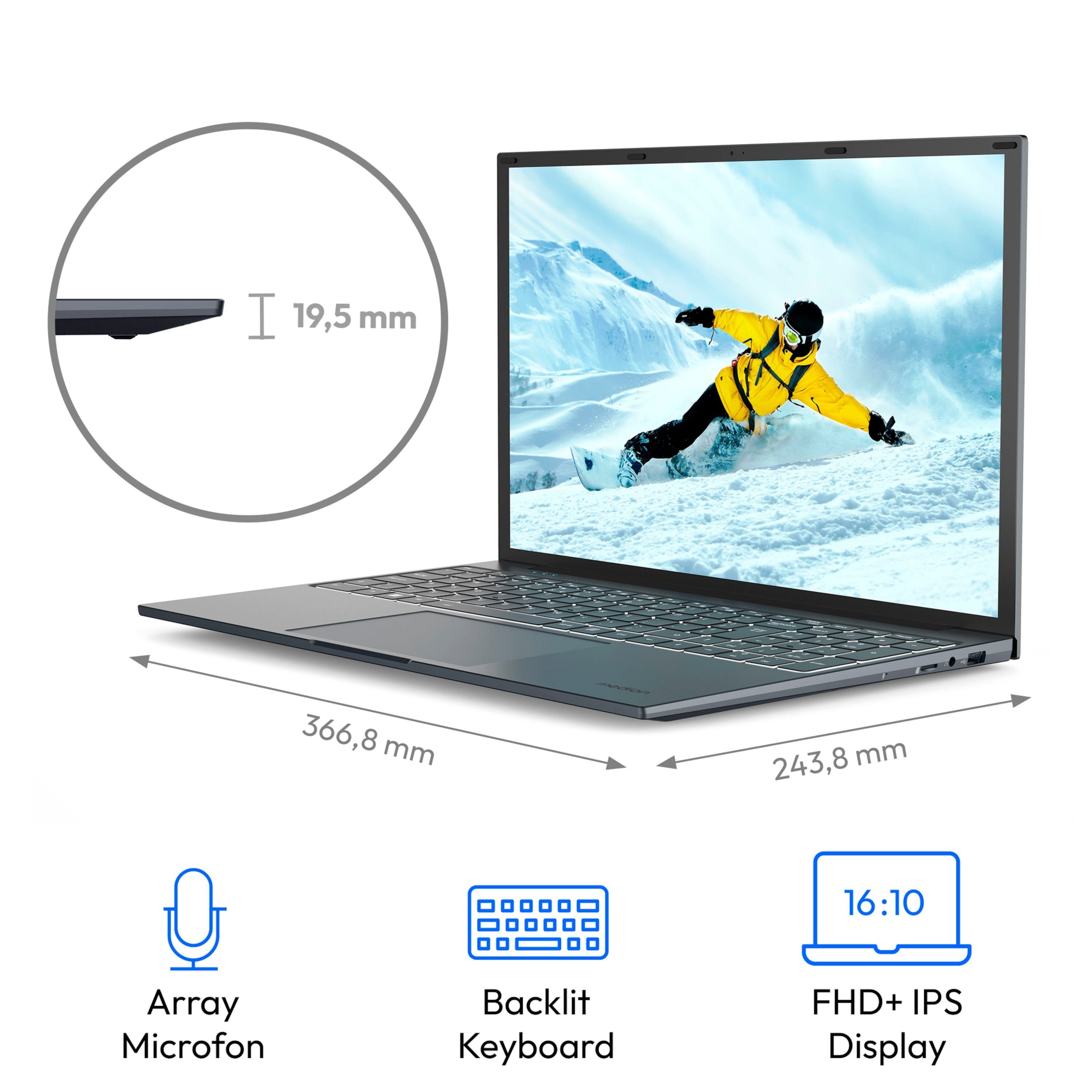 Medion® E16433 Notebook (40.6 cm/16 Zoll, Intel Core i5 1235U, Intel® UHD, 1000 GB SSD, Full-HD Display, 8GB, Windows 11, MD62599)