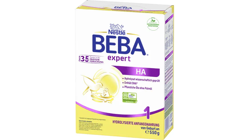 Nestlé Beba Expert HA1 Säuglingsanfangsnahrung von Geburt an 550 g